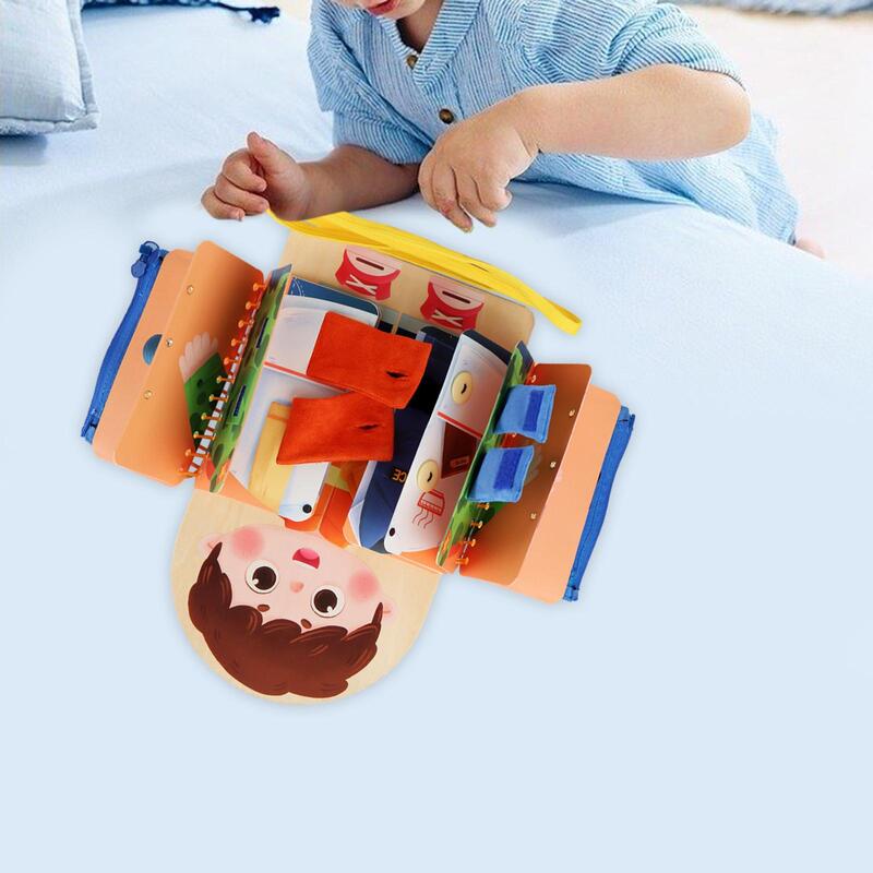 Tablero ocupado Montessori, juguete de aprendizaje de habilidades motoras finas, tablero de actividades para niños y niñas, regalo para bebés y niños pequeños