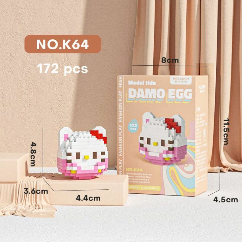 Sanrio-bloques de construcción de Hello Kitty para niños, juguetes ensamblados, adorno decorativo, figura de Anime, modelo Kuromi, My Melody, rompecabezas G