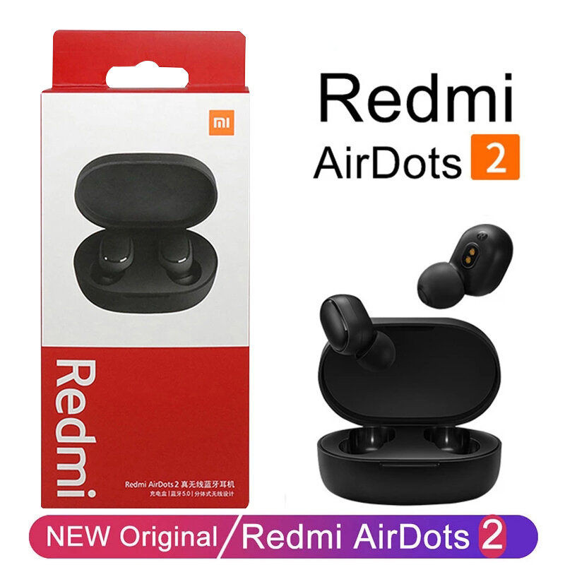 Новая беспроводная Bluetooth-гарнитура Xiaomi Redmi Airdots 2 с микрофоном, наушники-вкладыши Airdots 2 Fone, Bluetooth-наушники, беспроводные наушники