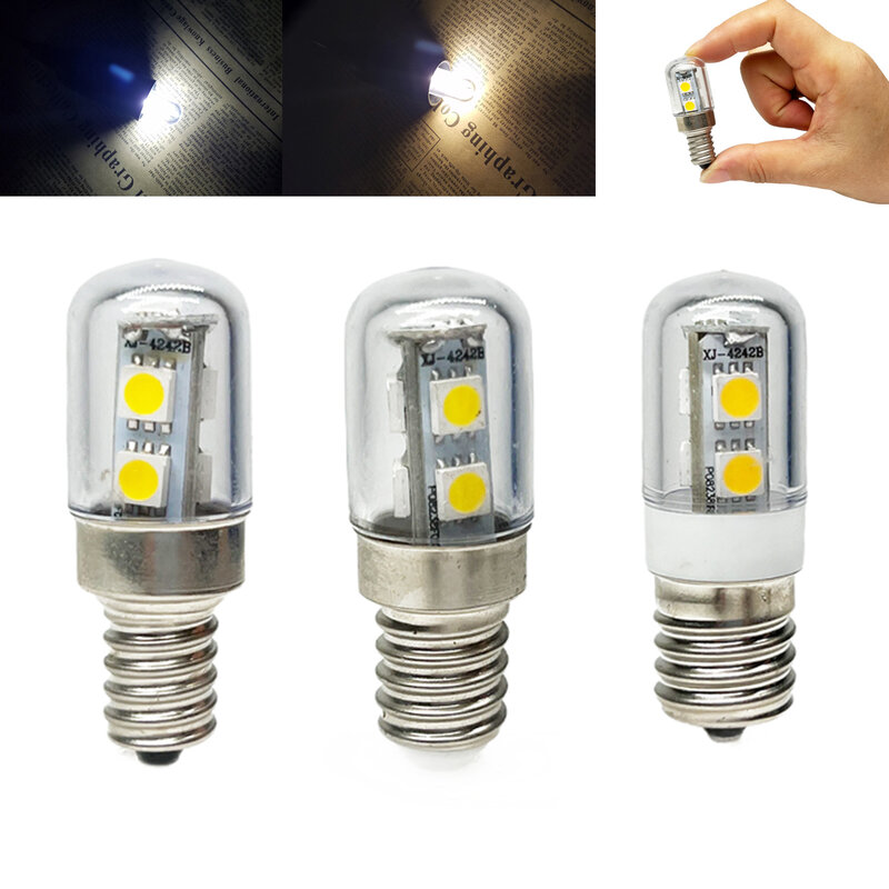 Mini bombilla LED tipo mazorca de maíz, lámparas de 1W para refrigerador, campana extractora, máquina de coser, E14, E12, E17, CA 110V, 220V, 5050 SMD