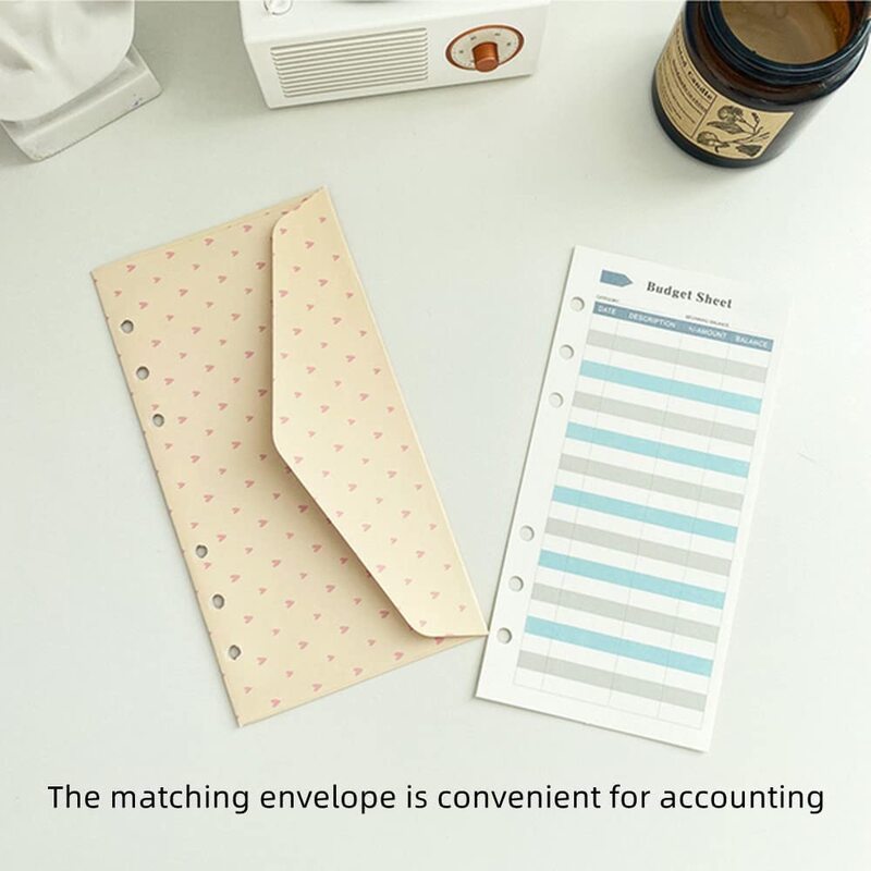 Cuaderno de carpetas de presupuesto A6 con sobres de dinero y hojas de presupuesto de gastos para presupuesto y ahorro, sistema de sobres de efectivo reutilizable