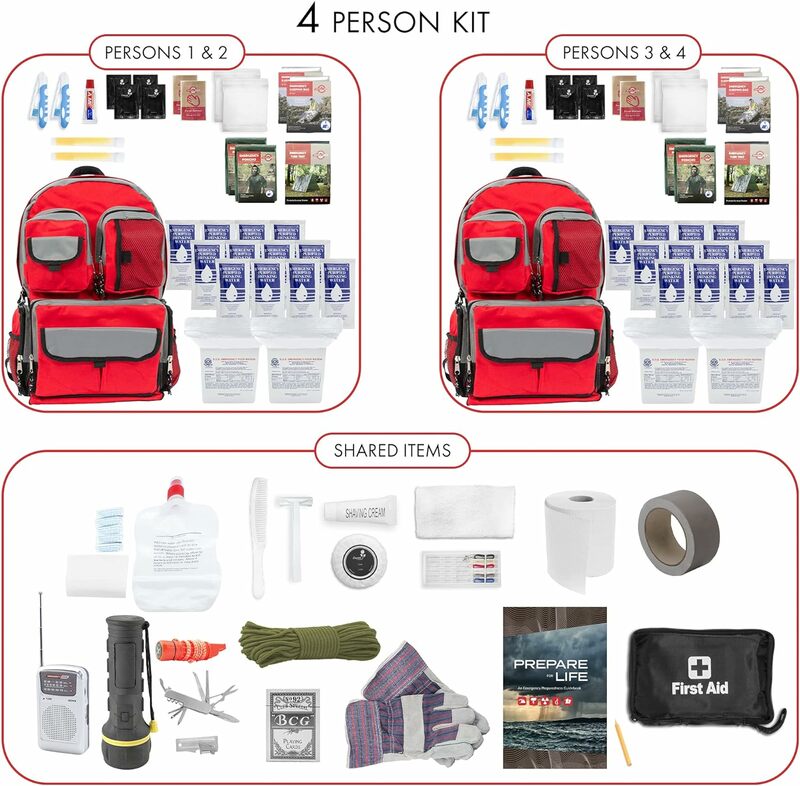 Survival Backpack kit, Outdoor Survival kit for Adventure, Earthquake, Flood, and Disaster Relief, All-in-one preparedness Ready