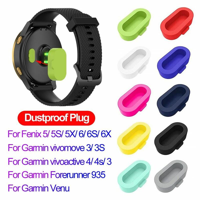 Casing sarung silikon jam tangan pintar antidebu Plug anti debu untuk Garmin Vivoactive 3 4 4S Fenix 6 6S 6X 5 5X 5S Forerunner 935