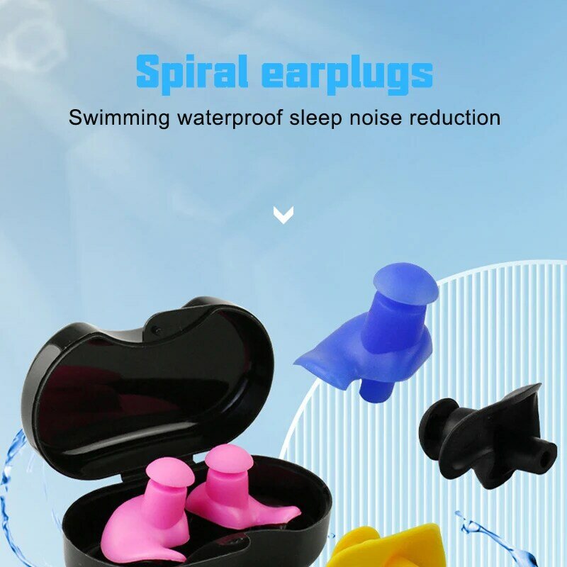 Silicone Earplugs Waterproof Spiral Swimming Fit Earplugs Noise Reduction Sleep Earplugs