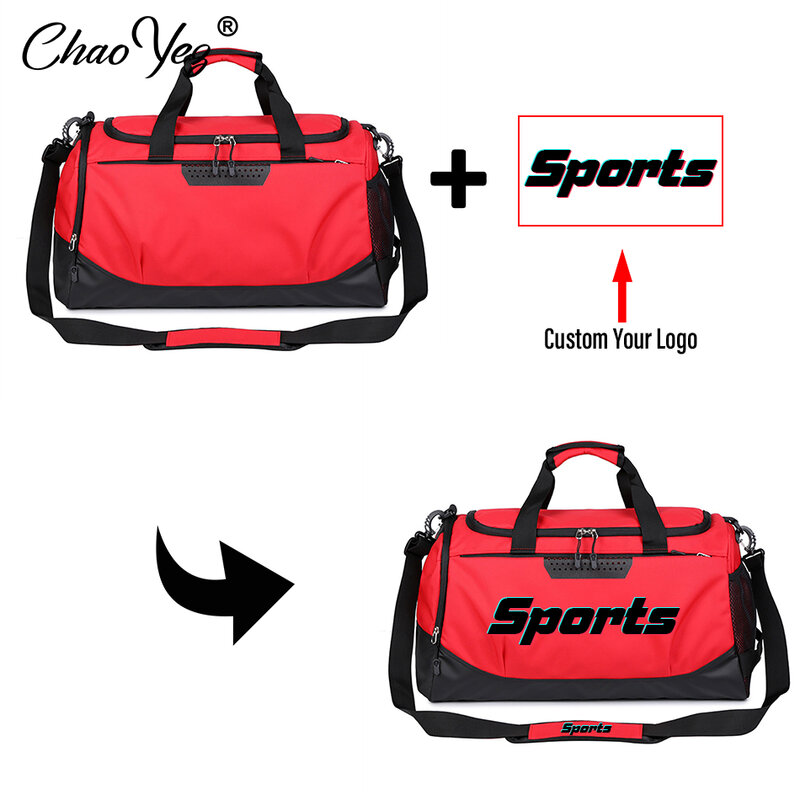Персонализированная спортивная сумка для спортзала, дорожная водонепроницаемая сумка через плечо с логотипом для мужчин и женщин, портативная спортивная сумка для фитнеса и спортзала