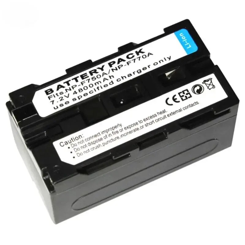 Bateria da câmera e carregador AC para Sony, 4800mAh, NP-F750, F770, NPF750, NPF770, NP-F950, F960, F970, F760, F570, F550, QM91D, CCD-RV100, TRU47E