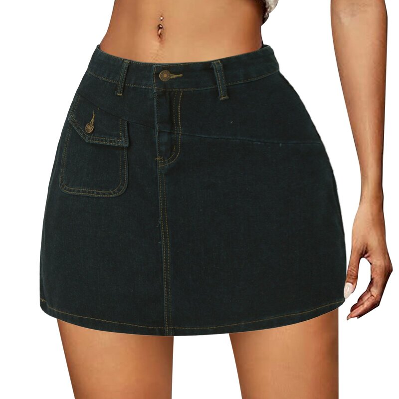 A- shaped Half Skirt Women Summer Thin High Waist Versatile Student Package Butt Jeans Short Skirt Women юбка женская