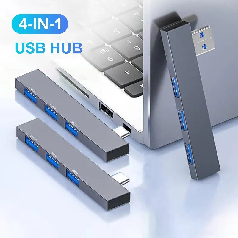 ฮับ3.0 USB ฮับ USB Type C 3.1 4พอร์ตแยกอะแดปเตอร์ OTG สำหรับ Xiaomi Huawei Lenovo MacBook Pro USB 3.0 2.0พอร์ต