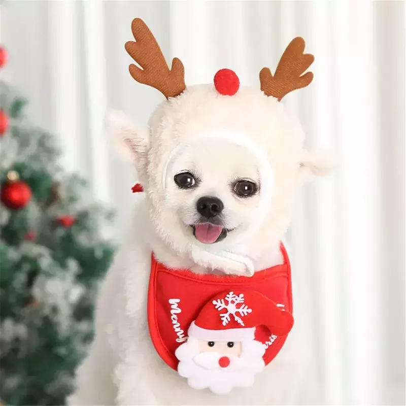 Bandana Santa Hat Dog Scarf Triangle Bibs Kerchief Dog Christmas Costume Outfit for Small Medium Large Dog for Christmas 2024New