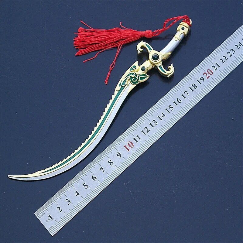 22cm abridor de carta espada chinesa antiga dinastia han espada liga arma pingente modelo arma pode usado para jogar papel
