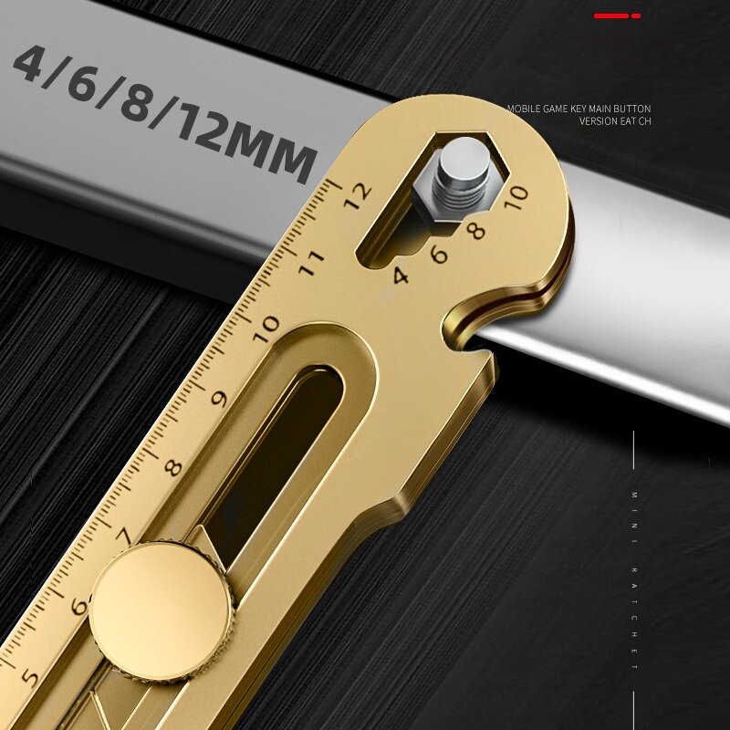Multi-Purpose Gold Stainless Steel Utility Knife, Grande Wallpaper, Profissional retrátil, Box Cutter, Ferramenta de papelaria, 18mm, 6 em 1