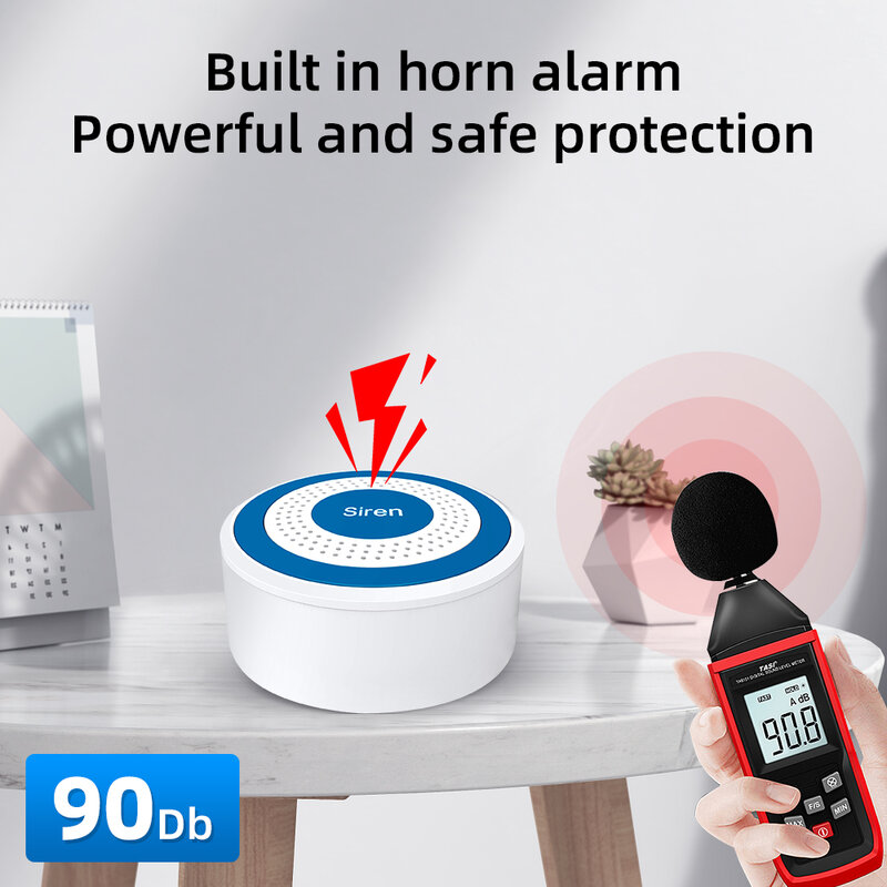 YUPA Mini sirena di allarme Wireless 433MHz suono e luce sirena stroboscopica per interni sirena ad alto Decibel per sistema di allarme di sicurezza domestica