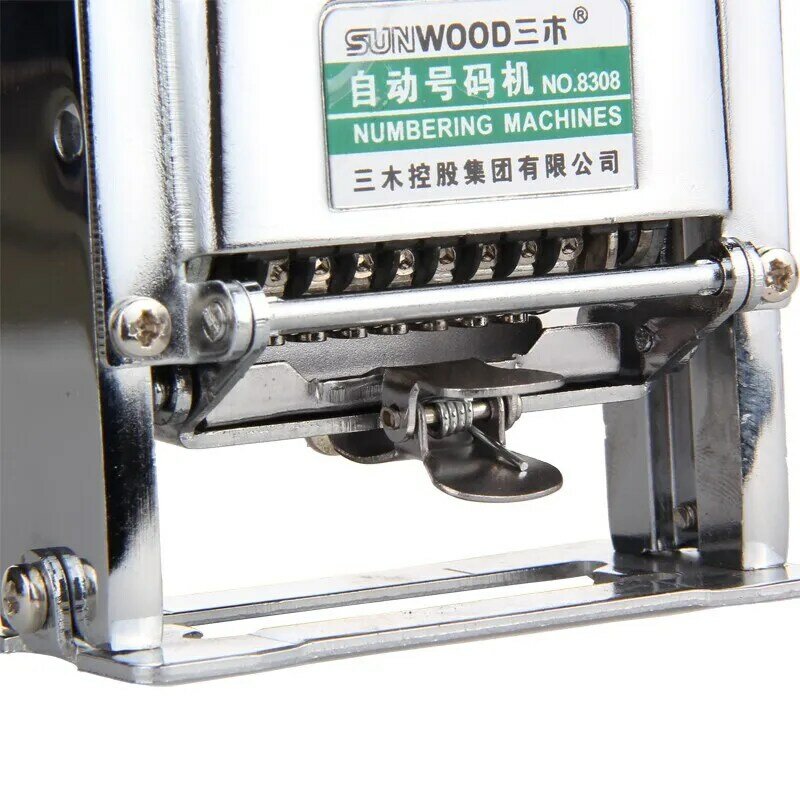 Sunwood-máquina de numeración automática de 8 dígitos, Color metálico 8308