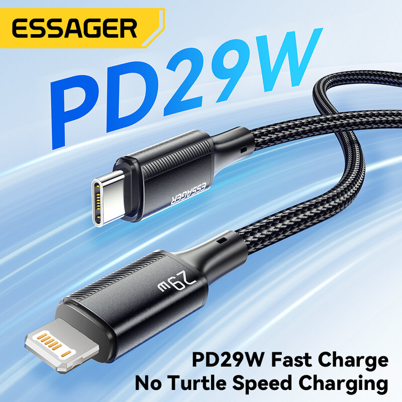 Essager USB C Cable For IPhone 14 13 12 11 pro Max Xs Plus 29W Fast Charging Cable Type C To Lighting Date Wire For ipad Macbook
