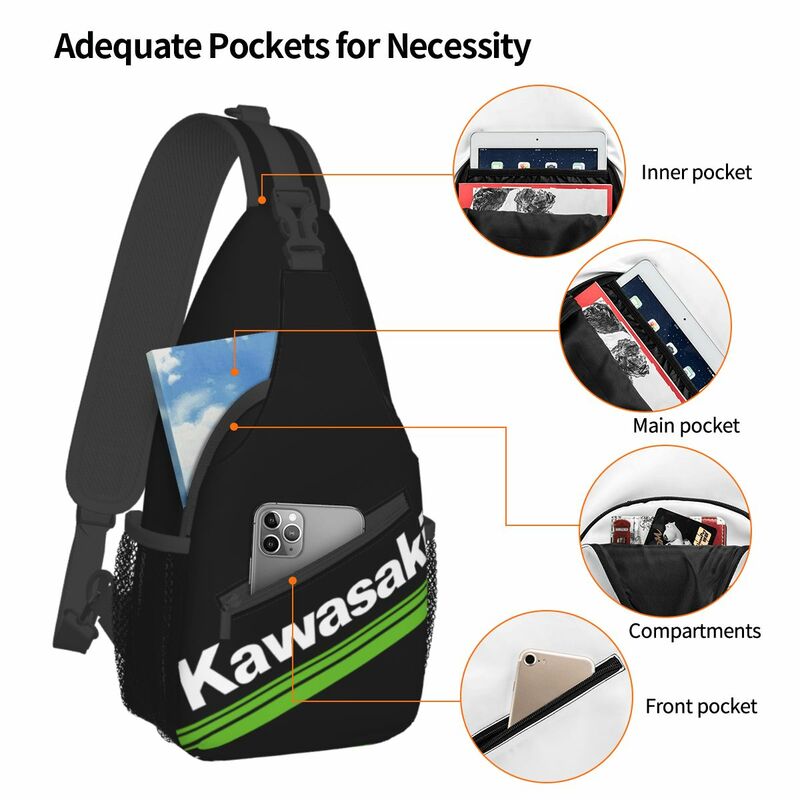 Сумка-слинг через плечо с логотипом Kawasakis для мужчин и женщин, нагрудная сумка, рюкзак на плечо, Рюкзак Для Путешествий, Походов, Кемпинга