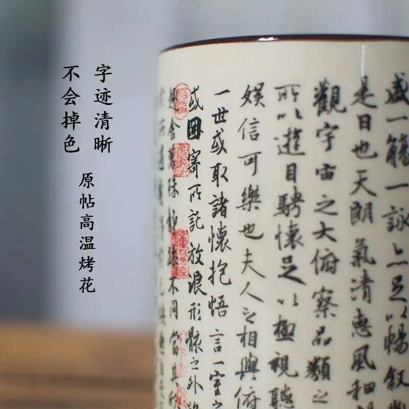 Keramische Retro Pennenhouder Lanting Voorwoord Culturele En Creatieve Chinese Stijl Schrijfkamer Borstel Opslag Container
