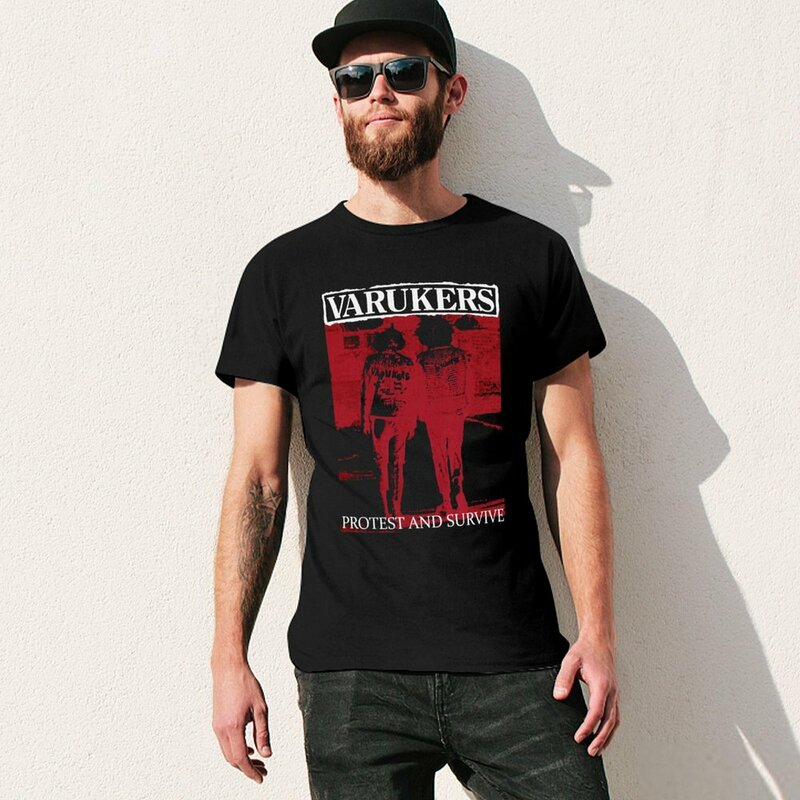 T-shirt z daniami na dzień Varukers i Survive t-shirt z estetyczną odzieżą dla mężczyzn