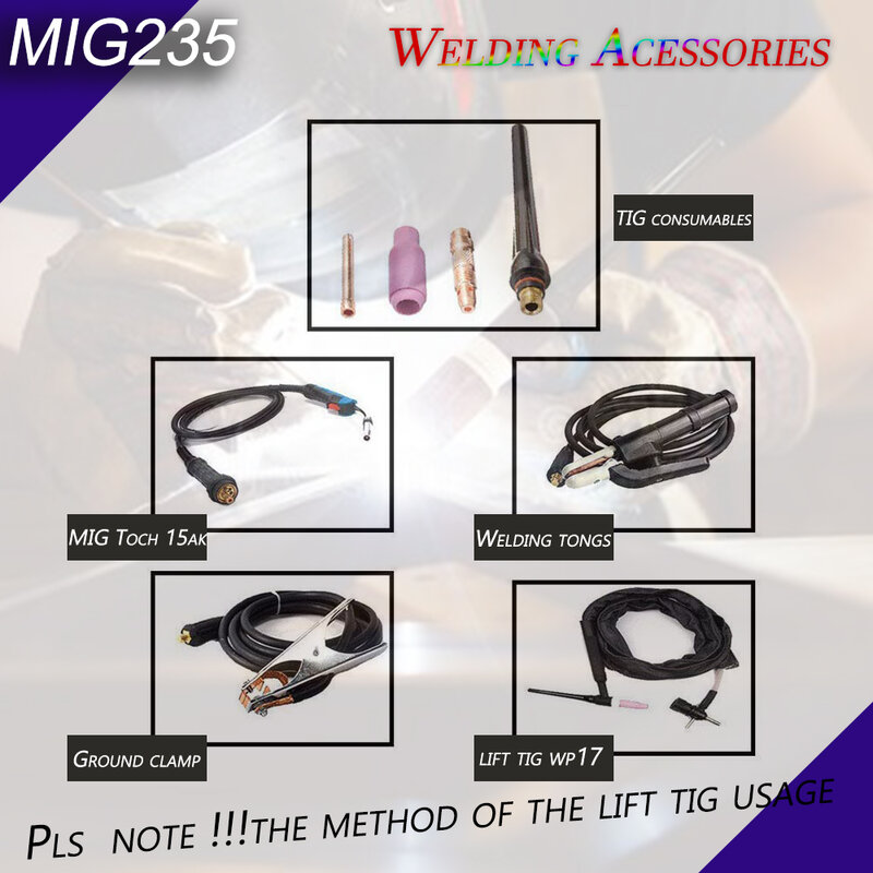 MIG235 Multi-Function Welder Device Welder machine 3 1 MIG/ARC/Lift TIG Combo Welding Device Semi-automatic Welding