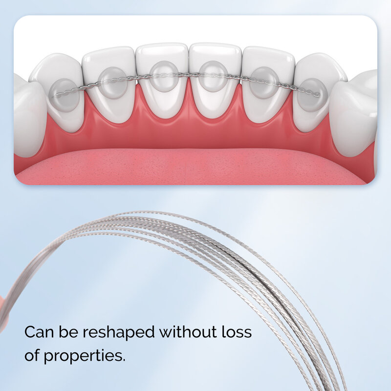 AZDENT-Fio de aço inoxidável para ortodontia, lingual redutor, fios torção reta, materiais de odontologia, plana, 150mm, 10pcs por pacote