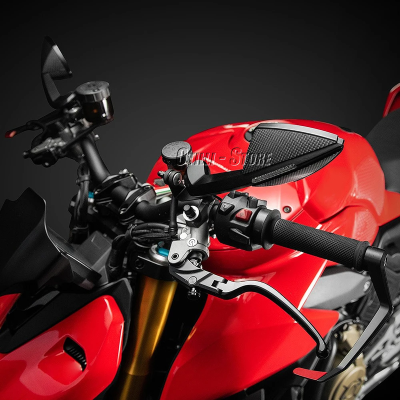 Espejos laterales con indicador LED de señal de giro para motocicleta, espejo retrovisor para Ducati Streetfighter V4, nuevo