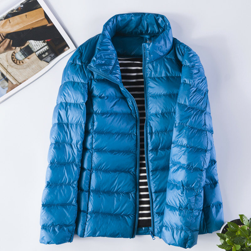 6XL 7XL jesienno-zimowe damskie kurtki ultralekkie doły 2022 nowe puchowe płaszcze z piór z piórami smukłe ciepłe parki solidna przenośna odzież wierzchnia