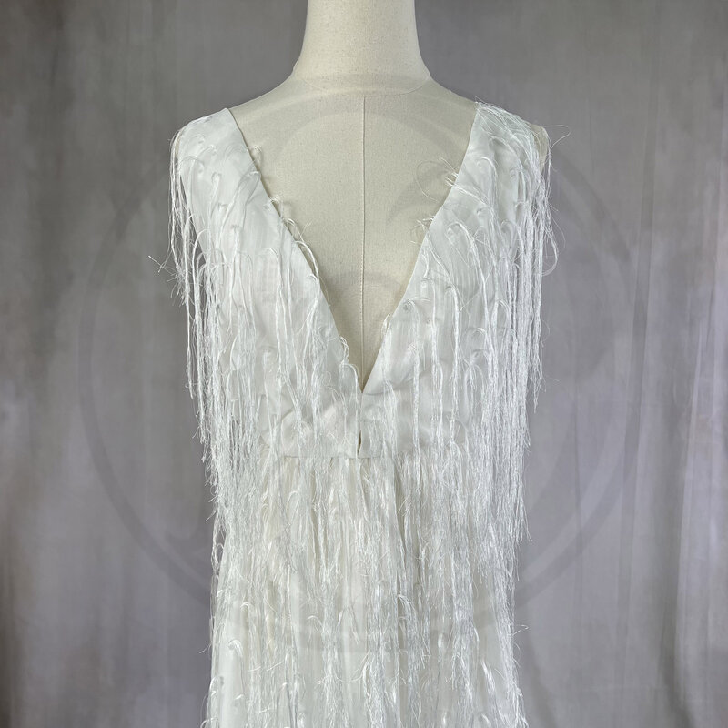 Женское платье невесты Don & Judy, длинное свадебное платье с бахромой, вечернее платье в богемном стиле с открытой спиной и Боковым Разрезом, фотография