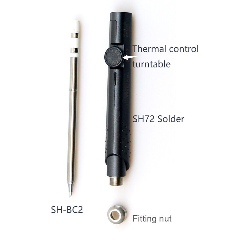 SH72 Set ujung besi solder Mini, 65W 12-24V 220-400 ℃ alat las portabel SH-D24 SH-BC2 SH-C4 SH-I
