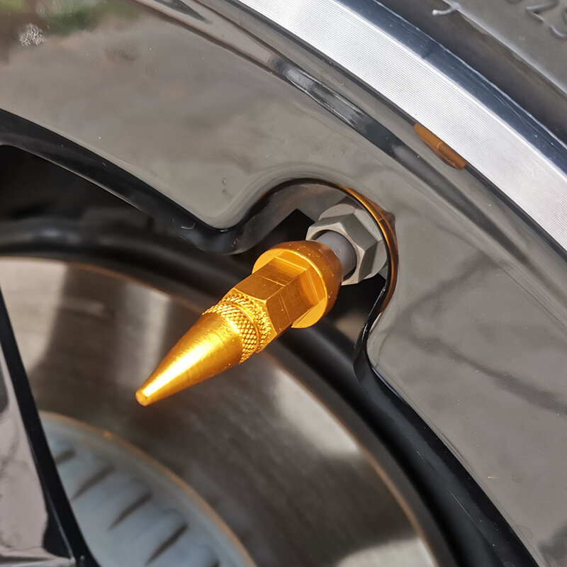 Tapas de válvula de bala para coche y motocicleta, cubierta a prueba de polvo, de 45mm con pinchos, accesorios exteriores, 1/4 piezas