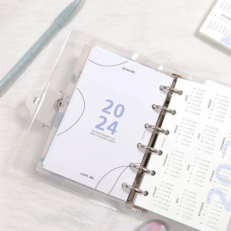 A5 A6 A7 Index Dividers 2024 Calendar Binder Notebook Dividers 6 Rings Loose Leaf Index Page Journal Planner Diary Bookmarks
