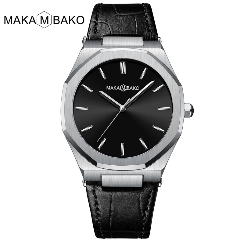Top Brand Design Watch For Men Luxury Genuine Leather Strap Waterproof Quartz Wrist Watches Trending Products 2022