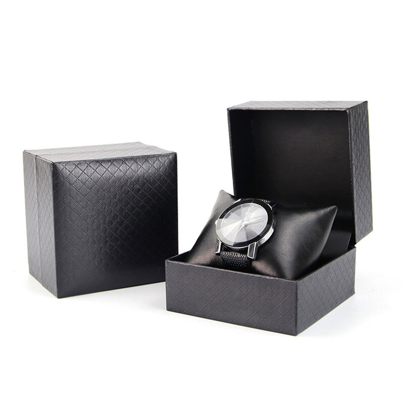 Modne wzór diamentowy imitacja skóry pudełko na zegarek pojemnik do przechowywania Organizer wystawowy stojak na bransoletkę do przechowywania biżuterii najlepsze prezenty nowe