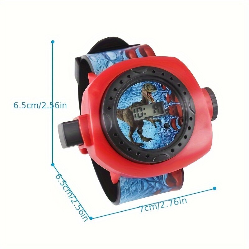 Dinosaur Projector Watch for Kids - 24 Image Flashlight & Timepiece - Fun and Educational School Gift