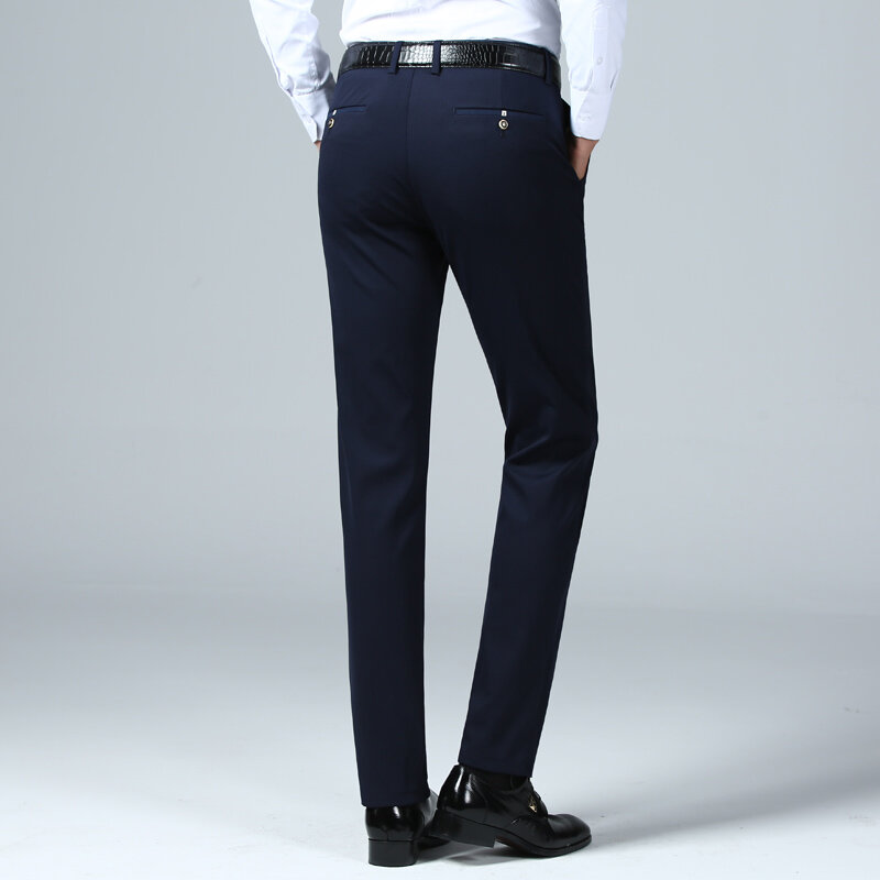 Męskie letnie spodnie typu Slim Fit Stretch Suit Outdoor wiatroszczelne spodnie w jednolitym kolorze lodowy jedwab wygodne spodnie męskie
