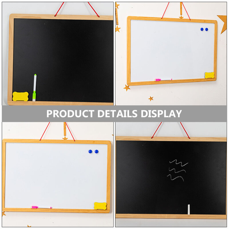 Chalkboard Hanging Blackboard Message Wooden Wood Board Erasable Chalk Sign Mini Tag Signs Writing Withframedstring Boards Tags