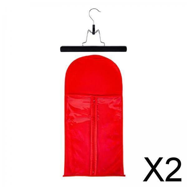2X Hair Extension Storage Bag Waterproof for Home Salon Use with Hanger Red