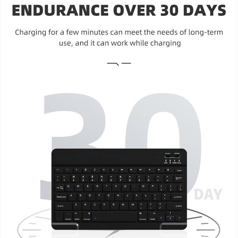 Mini teclado sem fio portátil do bluetooth, recarregável, para o portátil, tabuleta, telefone, ipad, andróide, samsung