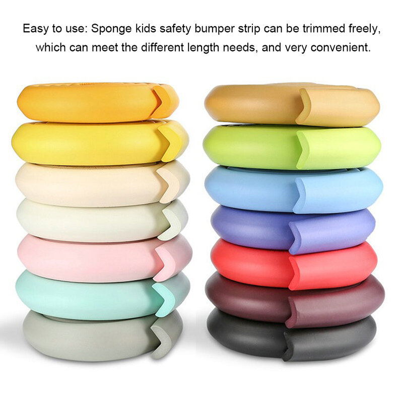 2M spons Strip Bumper keselamatan anak, alat keamanan anak hewan peliharaan pelindung sudut meja Sofa ruang tamu rumah