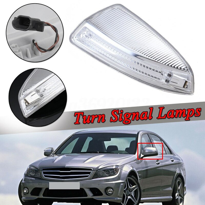 Side Door LED Light Lamps,Door Wing Mirror Turn Signal Light for Mercedes-Benz W204 W164 ML Class ML300 - Left