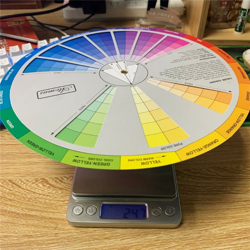 Paper Card Design Color Mixing Wheel Chart Guidance Round Central Circle