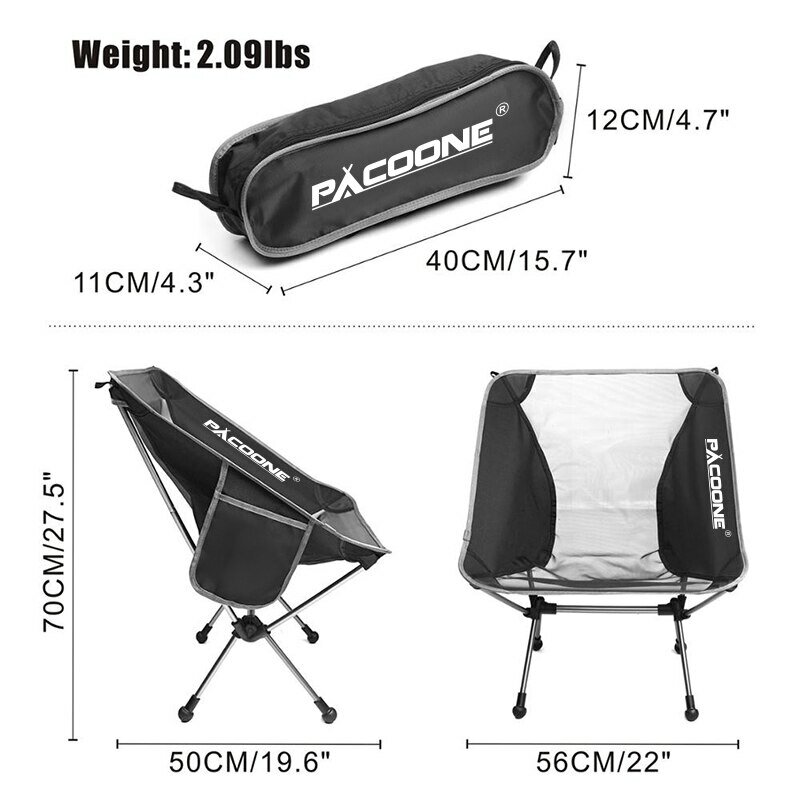 Chaise pliante en aluminium ultralégère pour voyage, siège portable, chargement élevé, extérieur, camping, plage, randonnée, pique-nique, pêche, sourire dur