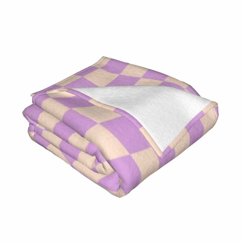 Check V - Lilac Twist Throw Blanket Beach Hair warm winter Custom Fashion Sofas Blankets