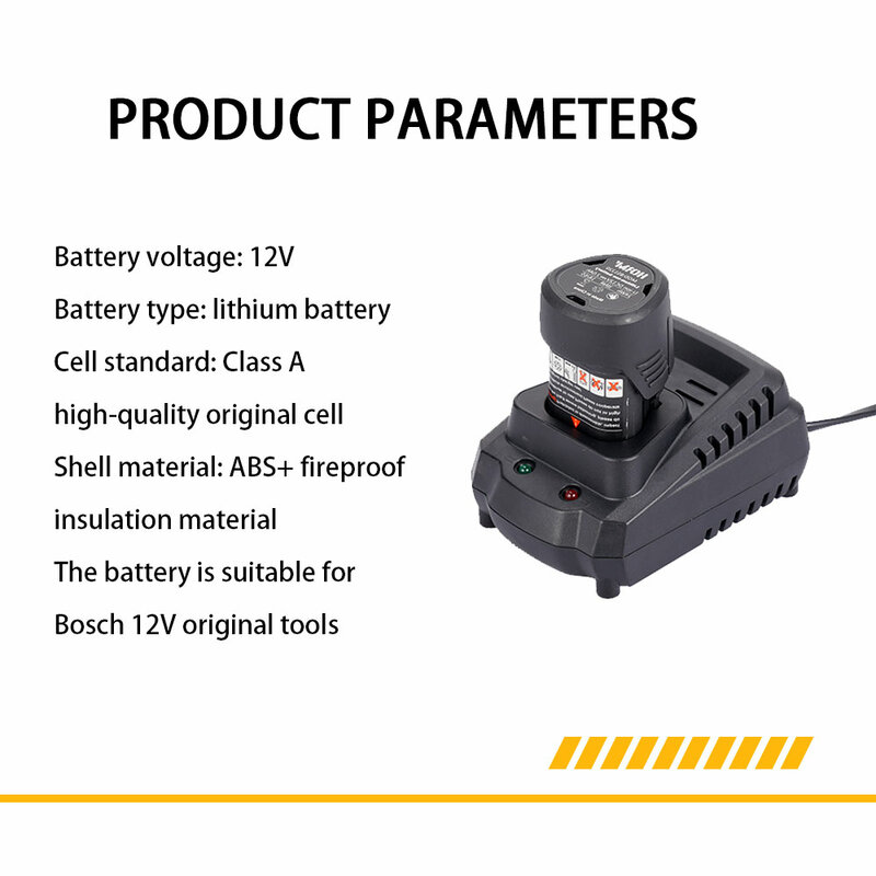 Hormy-Chargeur de batterie lithium-ion 12V, outil aste pour tournevis électrique sans balais/ciseaux/perceuse pour batterie Bosch