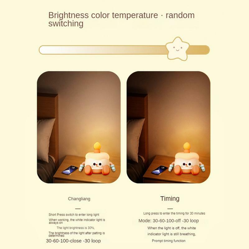Night Light for Kids Kawaii Bottle Cheese Cake Night Lamp USB Rechargeable Night Lights Birthday Gifts for Boys Girls Room Deco