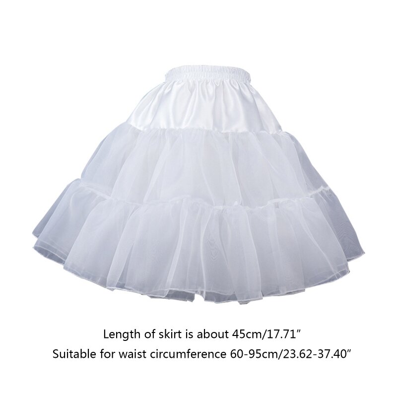กระโปรงผายก้นกระโปรงชั้นใน A-Line เข่าความยาวชุดเจ้าสาว Vintage Ball Gown Slip สำหรับผู้หญิง Hoopless สีขาว
