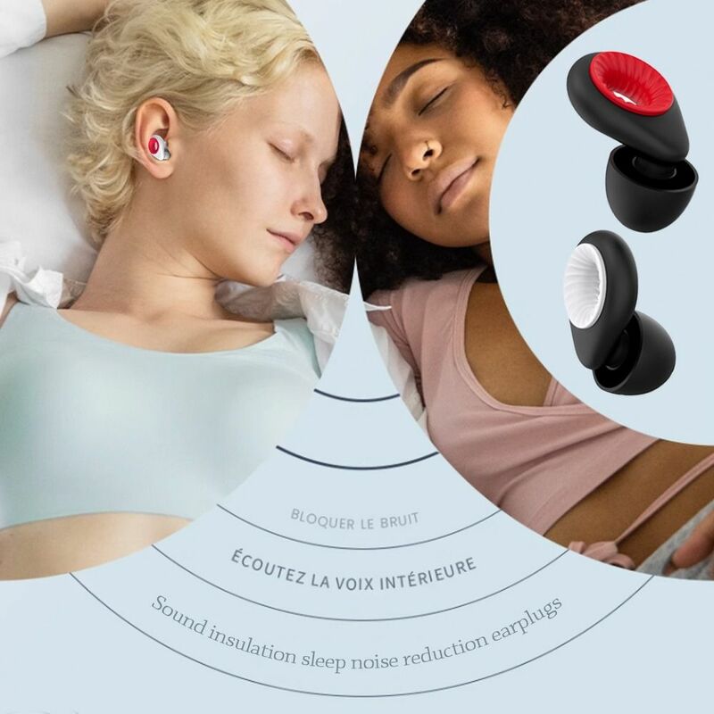 Penyumbat telinga silikon Anti kebisingan, penutup telinga Anti-bising, Kedap suara, perlengkapan pengurang kebisingan, tidur dalam, berenang, dapat digunakan kembali