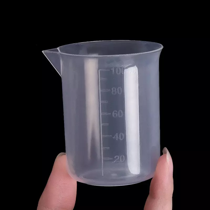 Copo De Medição De Plástico Transparente Cups Beaker Escala Laboratório Químico Jarros De Recipiente De Laboratório Ferramenta De Cozimento De Cozinha, Atacado, 100ml