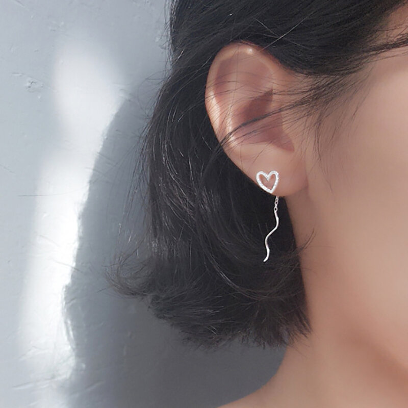 Square Long Tassel Drop Earring For Women Shiny Geometric Cute Girl Pendant Ear Line
