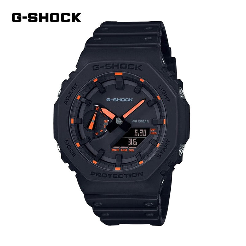 G-SHOCK-Relógios de quartzo para homens, multifunções, esportes ao ar livre, à prova de choque, despertador, mostrador LED, display duplo, moda, GA2100