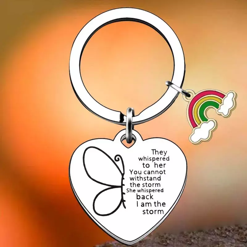 Hot Butterfly Inspirational Gift Key Chain Ring Encouragement Gift keychains pendant I Am The Storm Gift