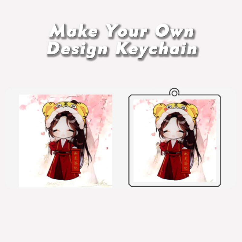 Customized Acrylic Double Stand Anime Key Chain Ring Cartoon Figure Standee Keyring Custom Photo Keychain 2 Side Printing Coated